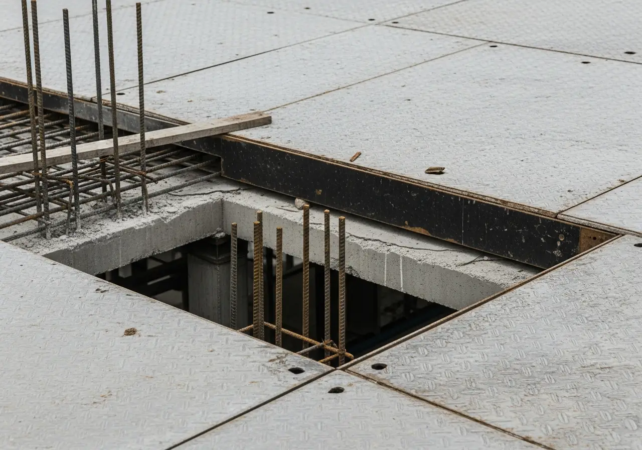 Close-up of peligros de caída on a protección contra caídas job site
