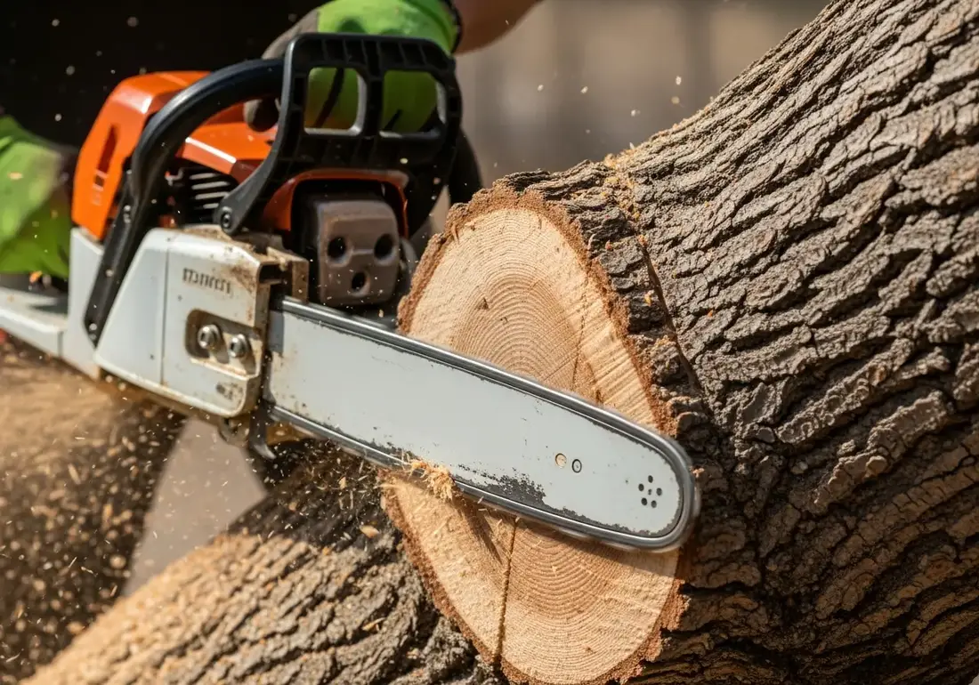 Close-up of peligros en servicio de árbol y arboricultura on a servicio de árbol job site