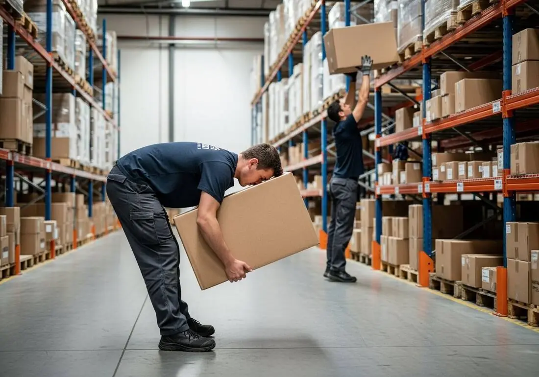 Office workstation area and exit corridor reviewed for occupational safety hazards by AI